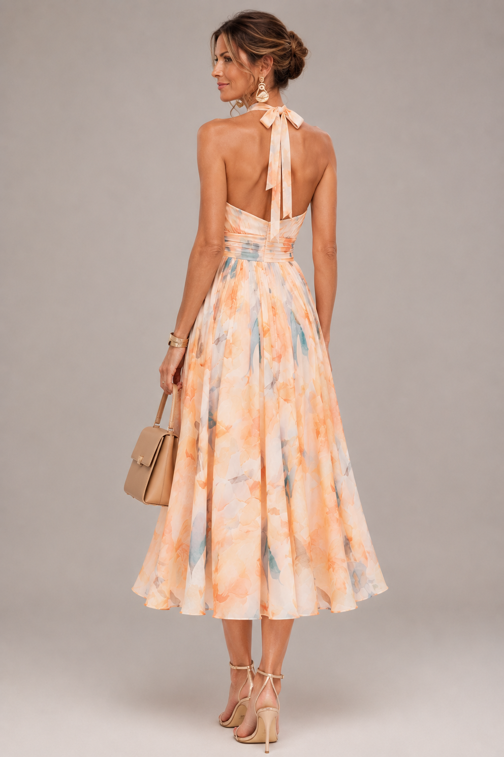 Berber | Aquarel Maxi-jurk met Halternek