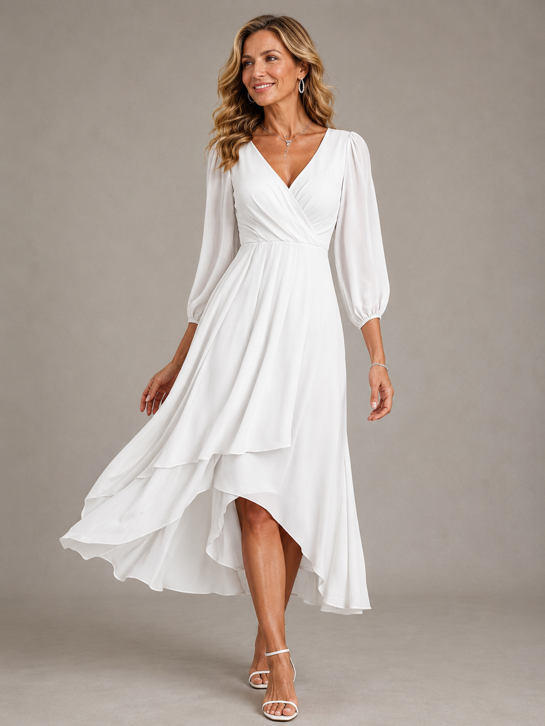 Hendrika | Soepelvallende Chiffon Maxi-jurk
