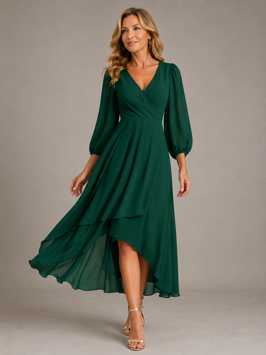 Hendrika | Soepelvallende Chiffon Maxi-jurk