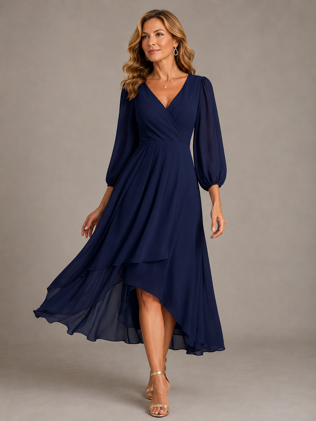 Hendrika | Soepelvallende Chiffon Maxi-jurk
