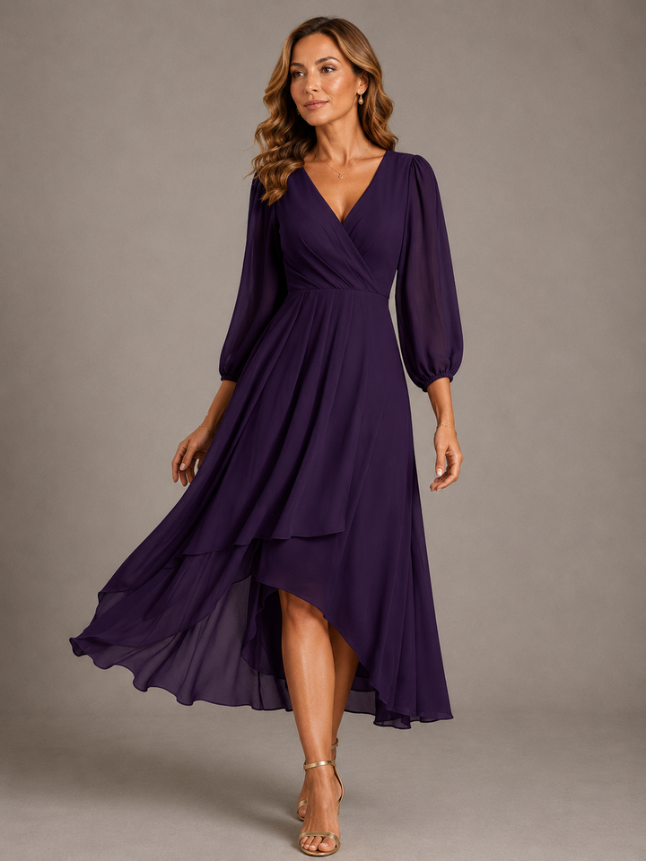 Hendrika | Soepelvallende Chiffon Maxi-jurk