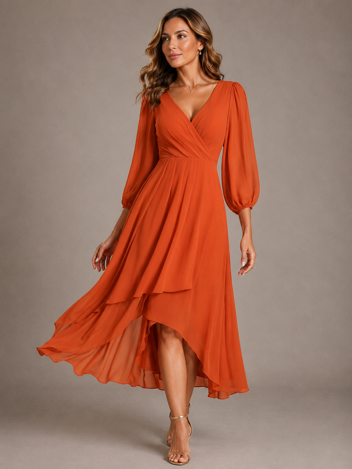 Hendrika | Soepelvallende Chiffon Maxi-jurk