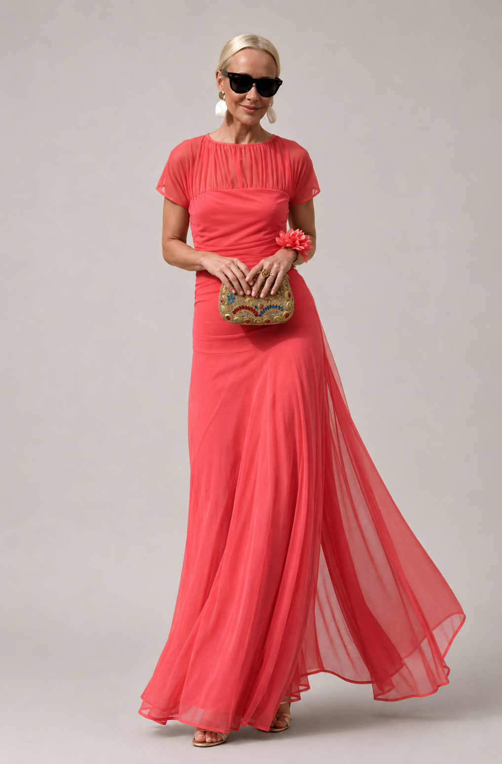Cornelia | Elegante Chiffon Midi-jurk