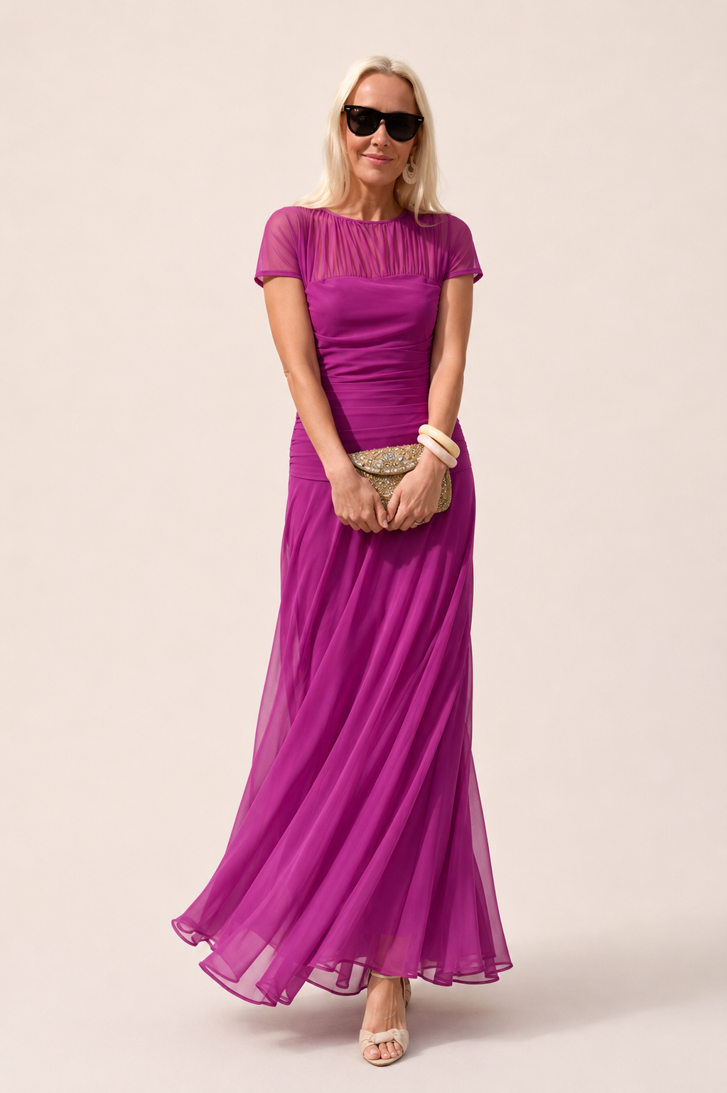Cornelia | Elegante Chiffon Midi-jurk