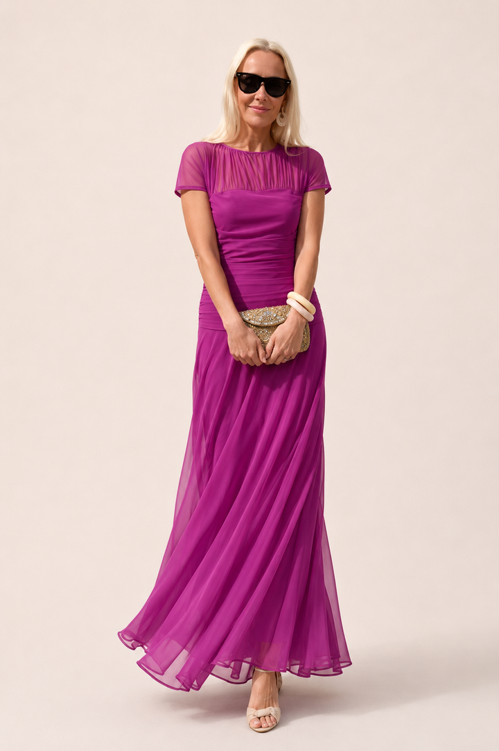 Cornelia | Elegante Chiffon Midi-jurk