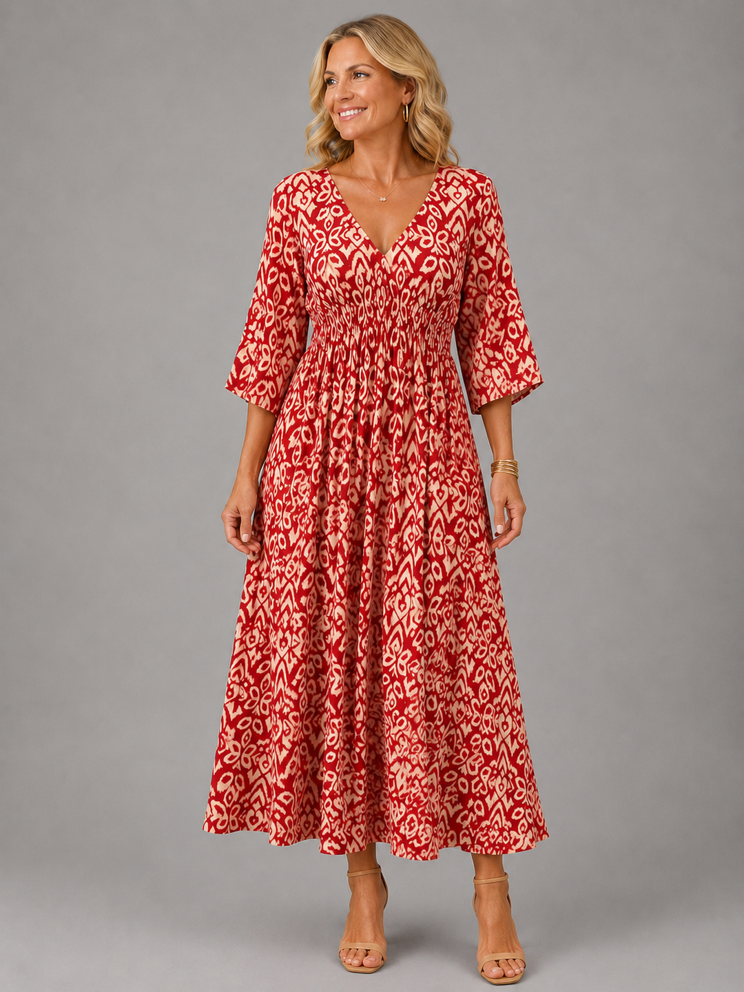Lammie | Geprinte Bohemian Midi-jurk