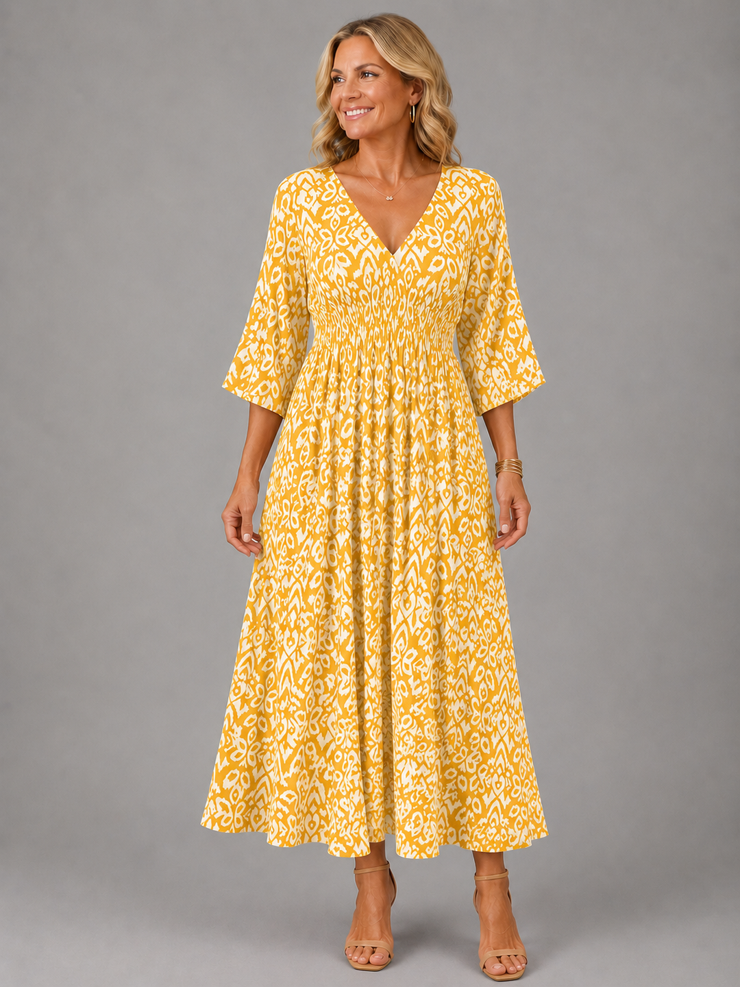 Lammie | Geprinte Bohemian Midi-jurk