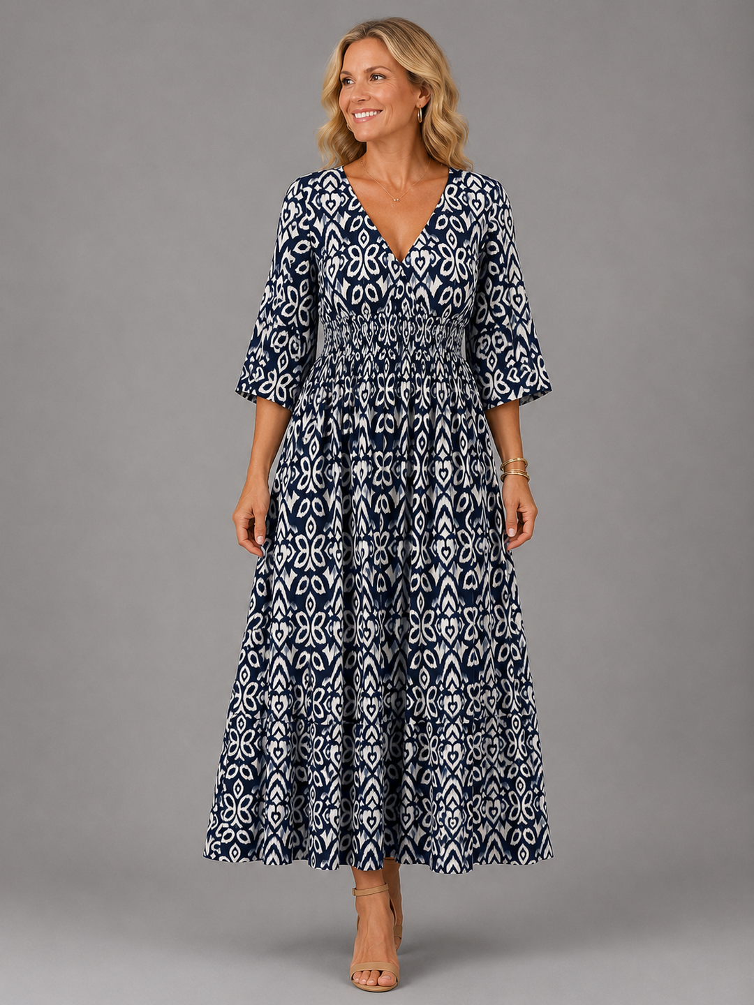 Lammie | Geprinte Bohemian Midi-jurk