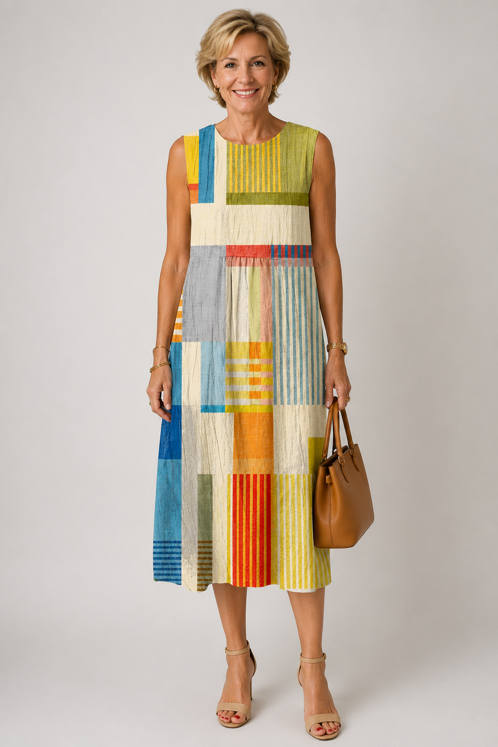 Milou | Geometrisch Geprinte Midi-jurk