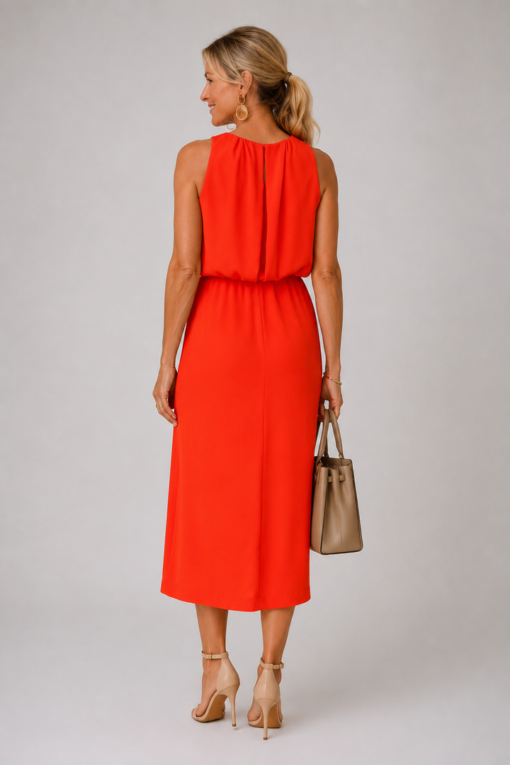 Fien | Mouwloze Midi-jurk met Split