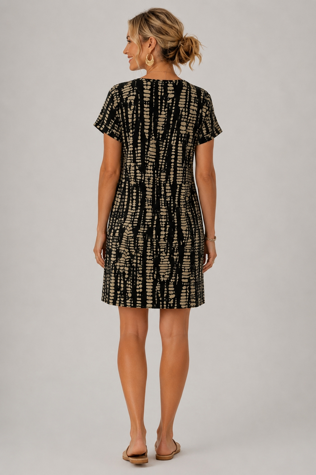 Doutzen | Geprinte Midi-jurk met Knopen