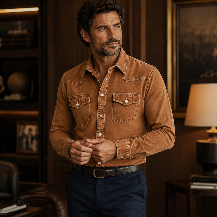 Aleid | Vintage Western Denim Blouse