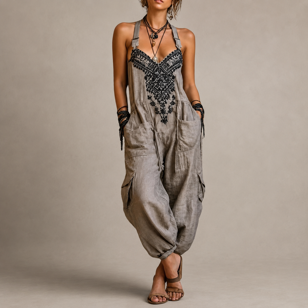 Roosmarijn | Geborduurde Bohemian Jumpsuit
