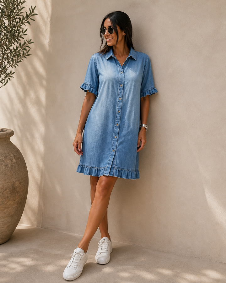 Nele | Blouse Mini-jurk met Ruches