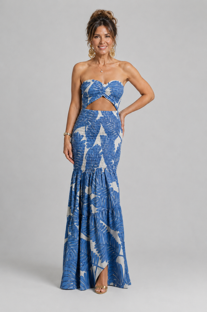 Nynke | Tropische Strapless Tweedelige Set