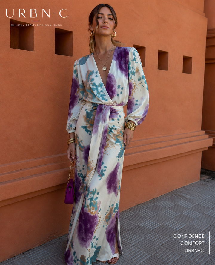 Olga | Satijnen Tie-dye Tweedelige Set