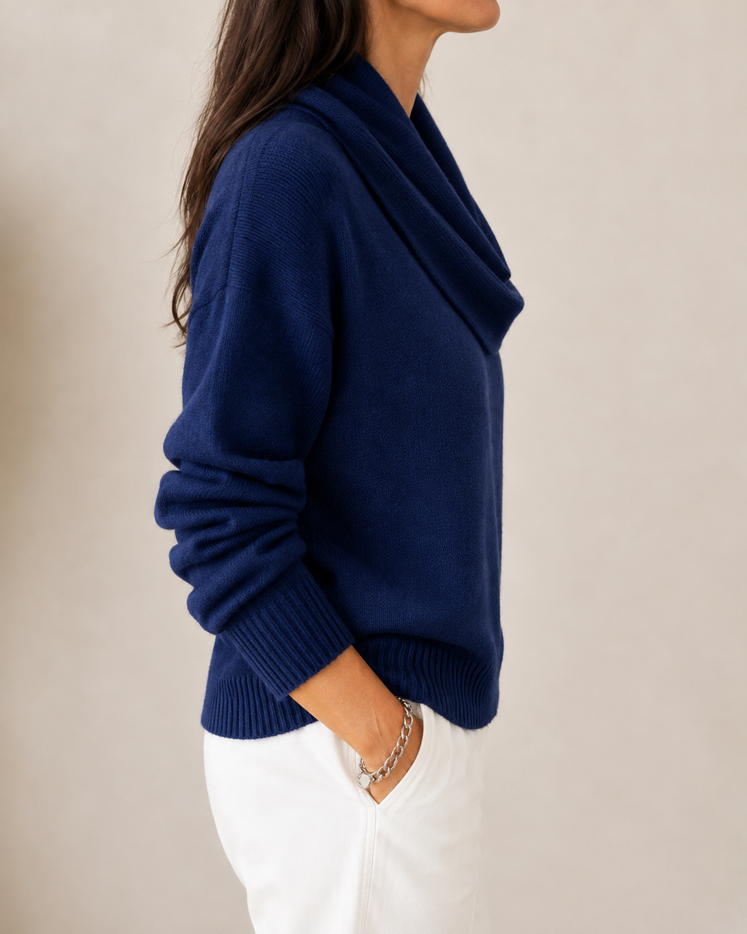 Katrien | Gebreide Trui met Watervalhals