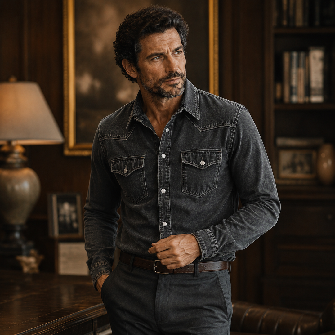 Aleid | Vintage Western Denim Blouse