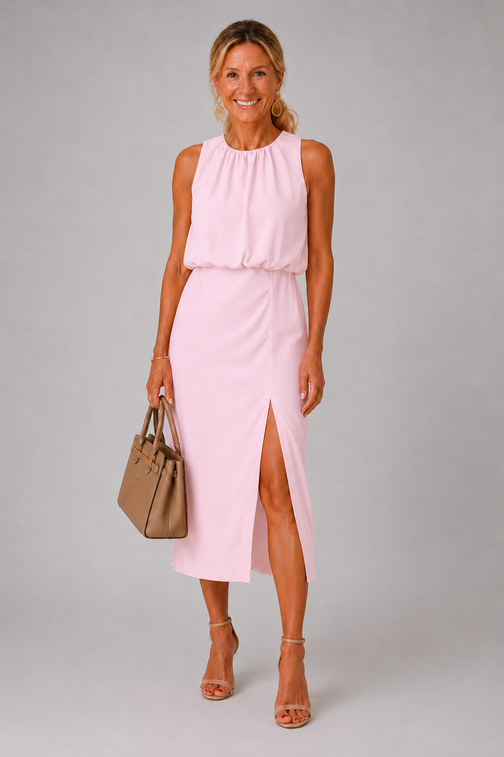 Fien | Mouwloze Midi-jurk met Split