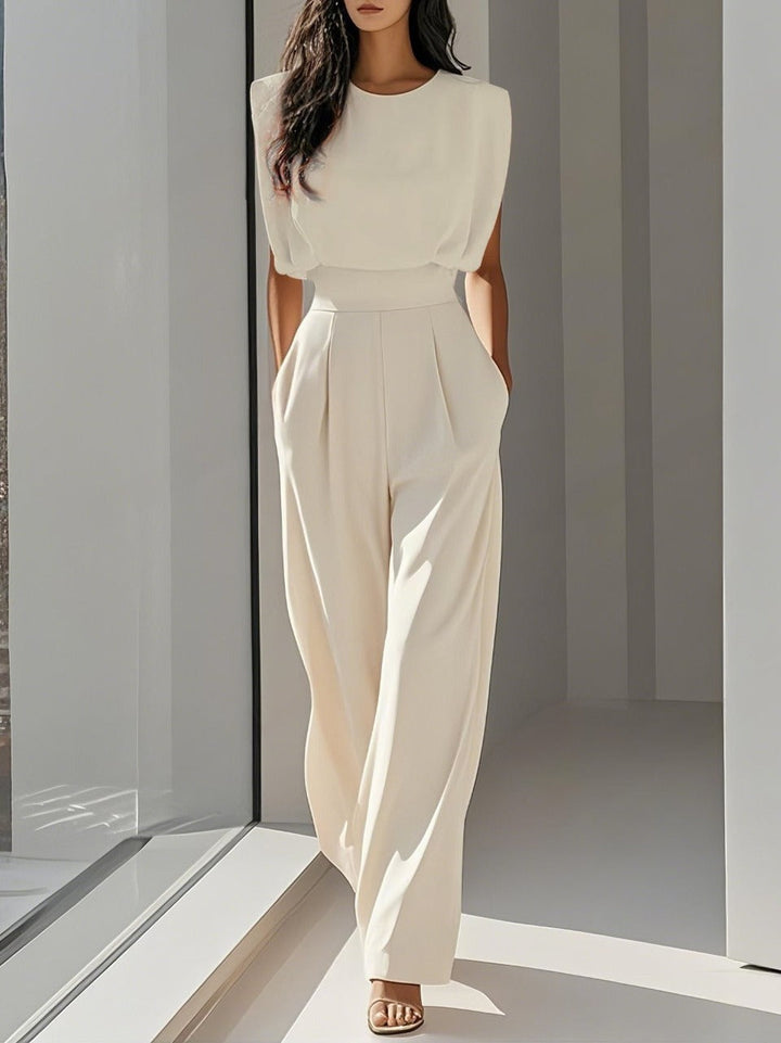 Bianca | Mouwloze Jumpsuit met Wijde Pijpen