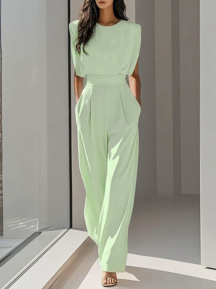 Bianca | Mouwloze Jumpsuit met Wijde Pijpen