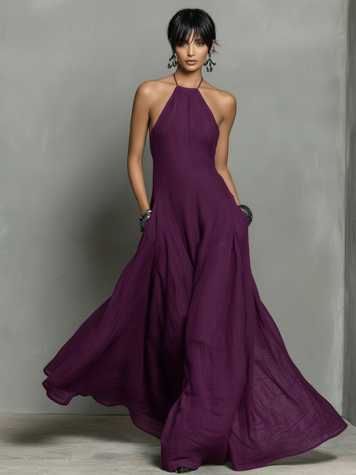 Fien | Minimalistische Halter Maxi-jurk