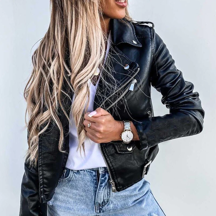 Hester | Korte Bikerjas met Ceintuur