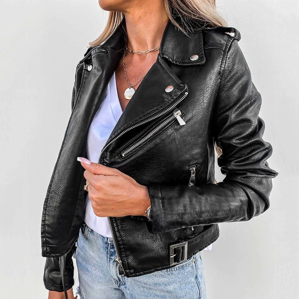 Hester | Korte Bikerjas met Ceintuur
