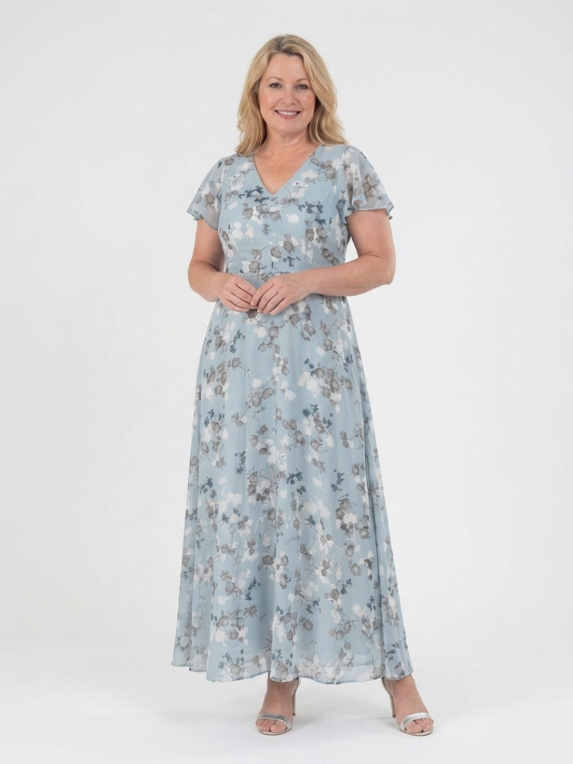 Marlies | Bloemen Chiffon Maxi-jurk