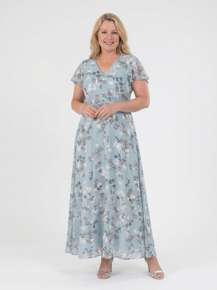 Marlies | Bloemen Chiffon Maxi-jurk
