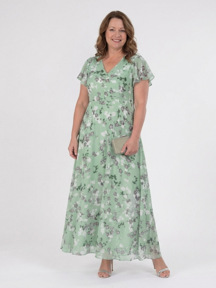Marlies | Bloemen Chiffon Maxi-jurk