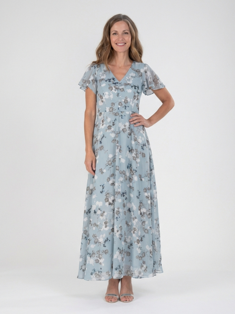 Marlies | Bloemen Chiffon Maxi-jurk