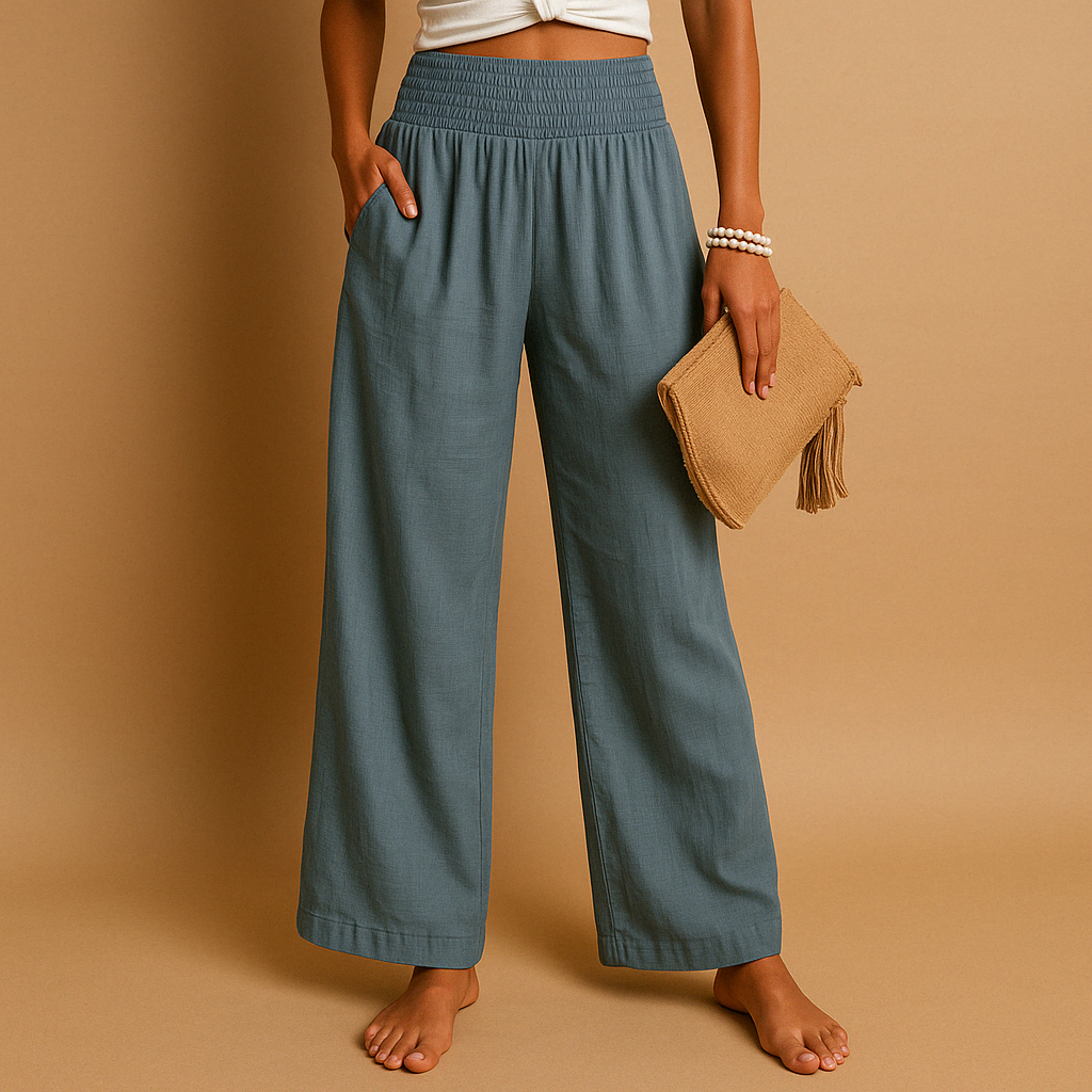 Charlotte | Wijde Linnenmix Broek