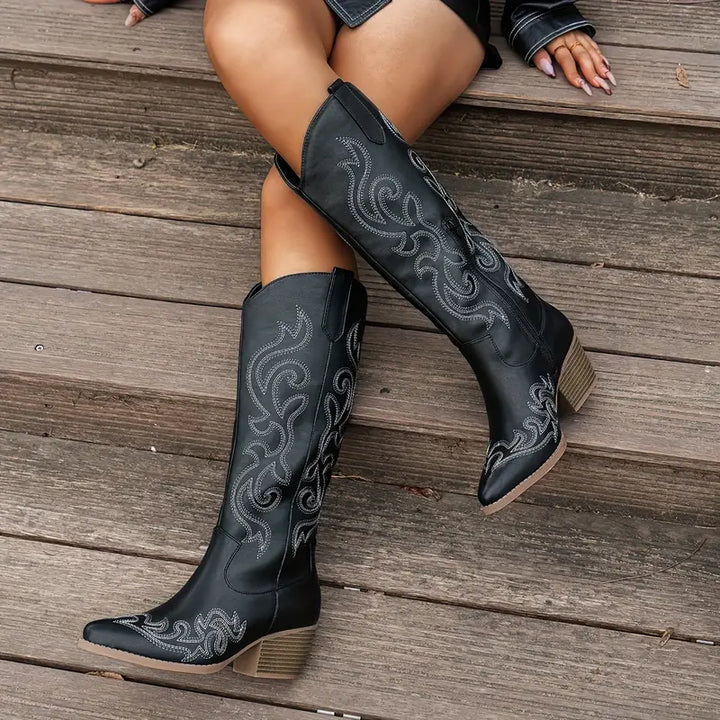 Reina | Hoge Cowboylaarzen met Stiksels