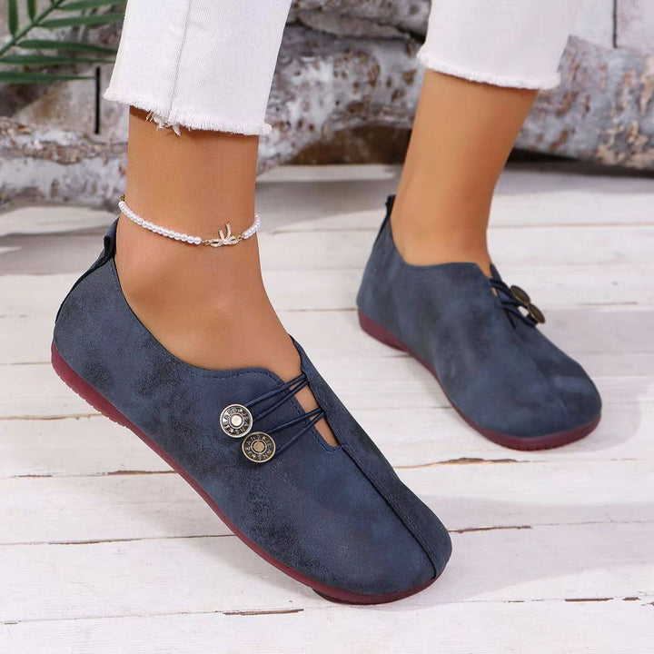 Eline | Soepele Loafers met Knoopdetail