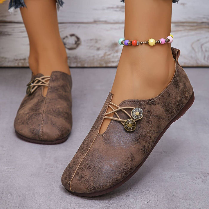 Eline | Soepele Loafers met Knoopdetail