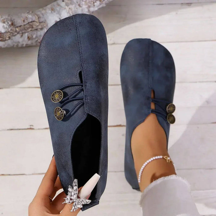 Eline | Soepele Loafers met Knoopdetail