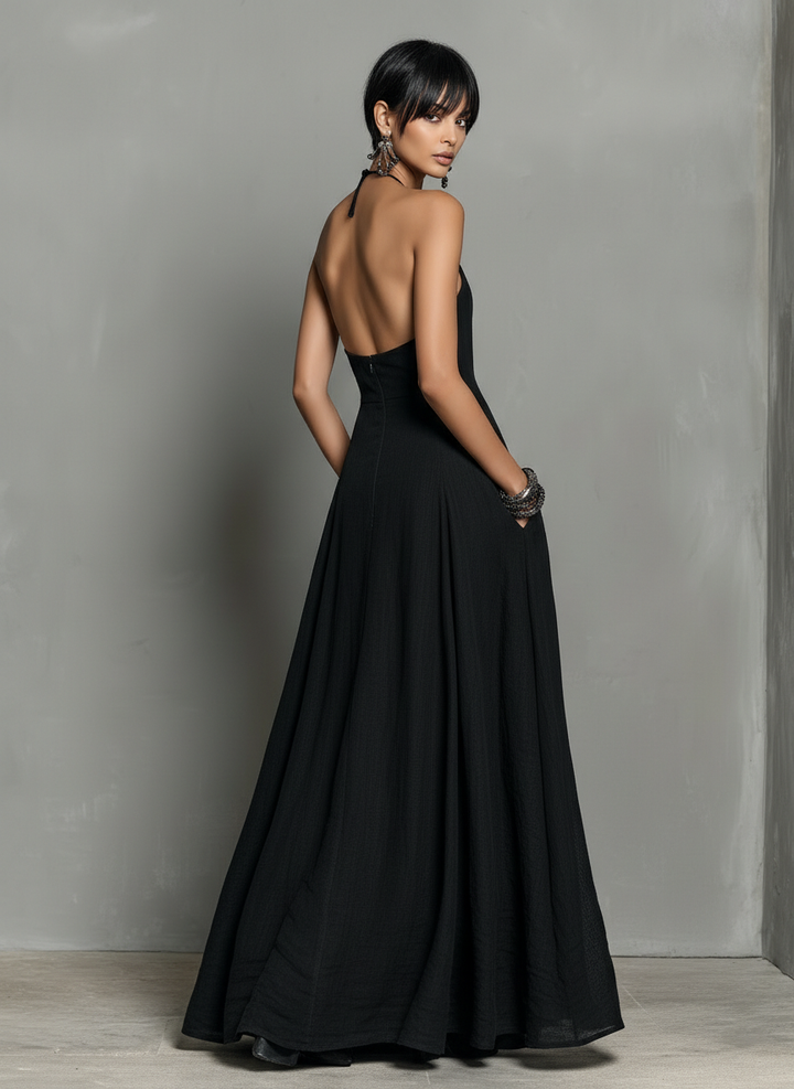 Fien | Minimalistische Halter Maxi-jurk