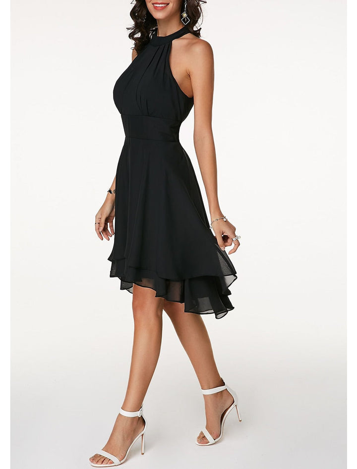Elsa | Chiffon Midi-jurk met Halternek