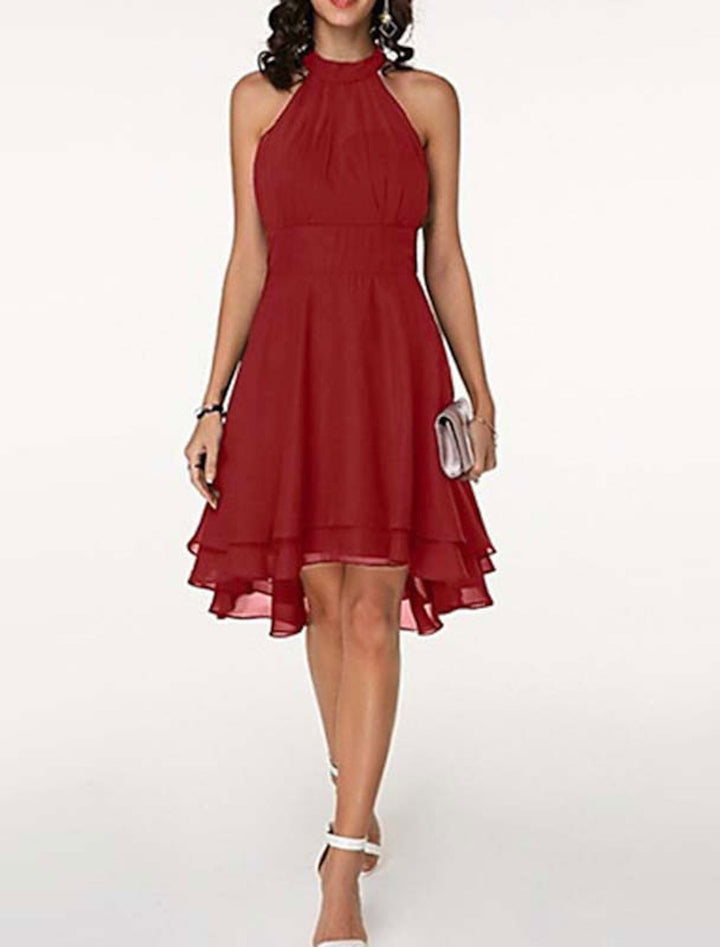 Elsa | Chiffon Midi-jurk met Halternek