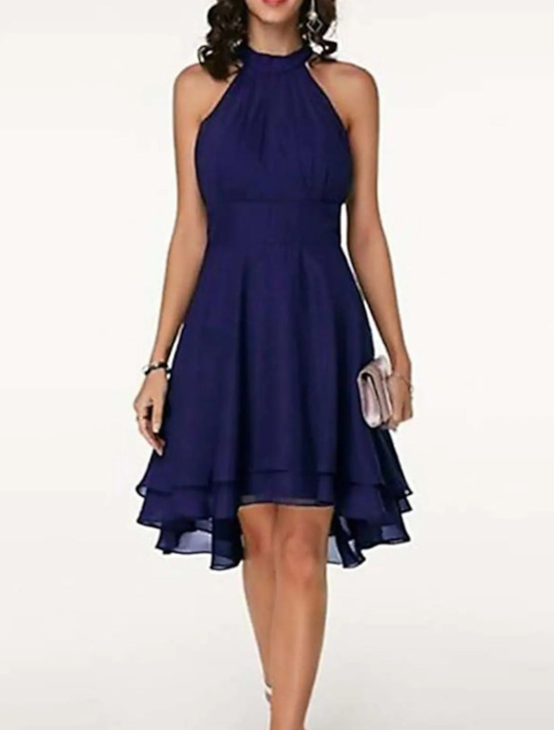 Elsa | Chiffon Midi-jurk met Halternek