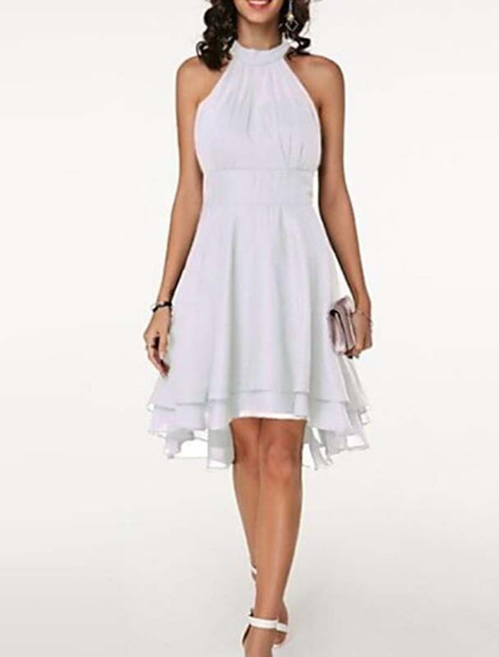 Elsa | Chiffon Midi-jurk met Halternek