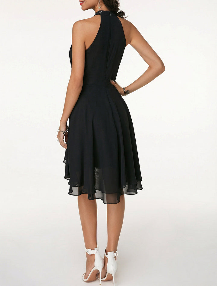 Elsa | Chiffon Midi-jurk met Halternek