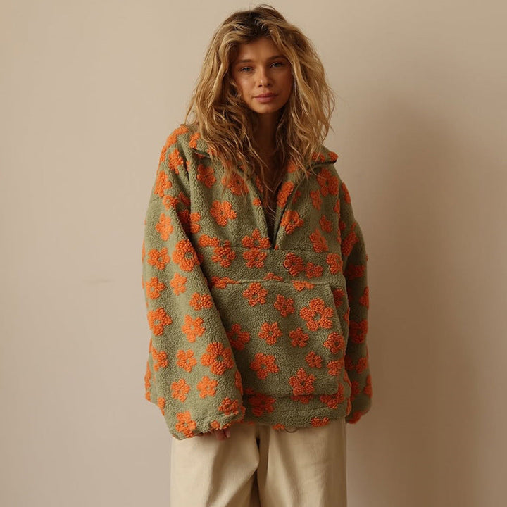 Lotte | Fleece Trui met Bloemenprint