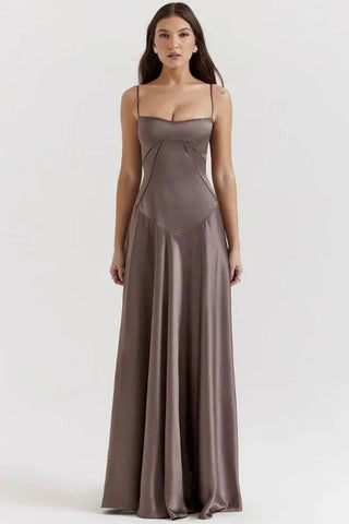 Gabriella | The Silky Satin Corset Maxi Dress