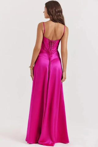 Gabriella | The Silky Satin Corset Maxi Dress