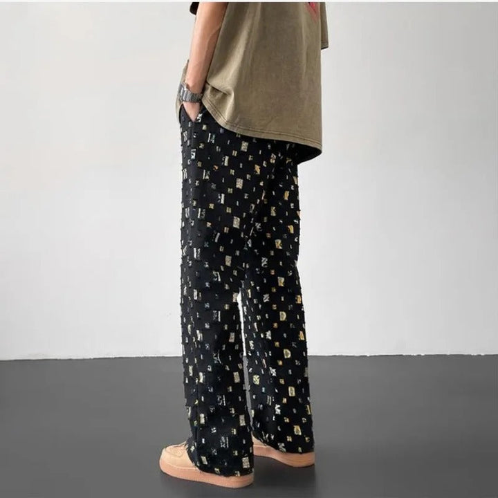 Hilde | Rechte Broek met Mosaïekdessin