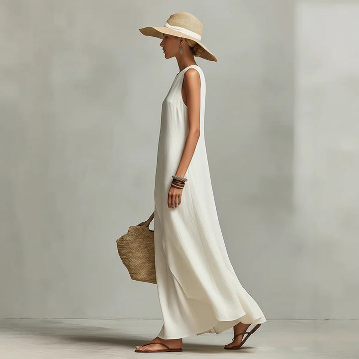Cato | Gedrapeerde Asymmetrische Maxi-jurk
