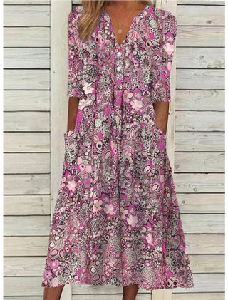 Olive | Printed Midi with Pocket