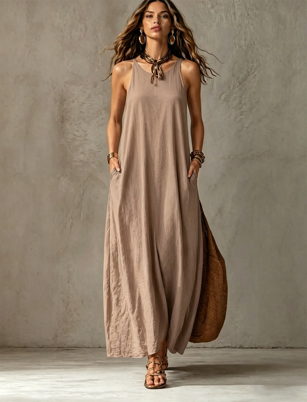 Sanne | Minimalistische Maxi-jurk met Zakken